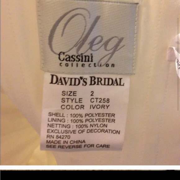 Oleg Cassini satin bodice organza wedding dress - Picture 2 of 9
